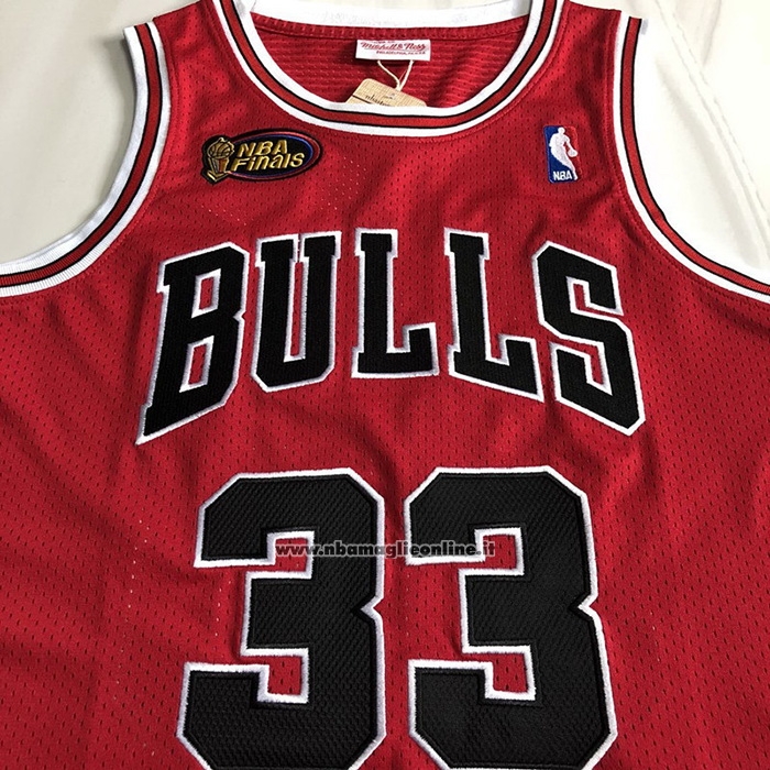Maglia Chicago Bulls Scottie Pippen #33 1997-98 NBA Finals Mitchell & Ness Rosso